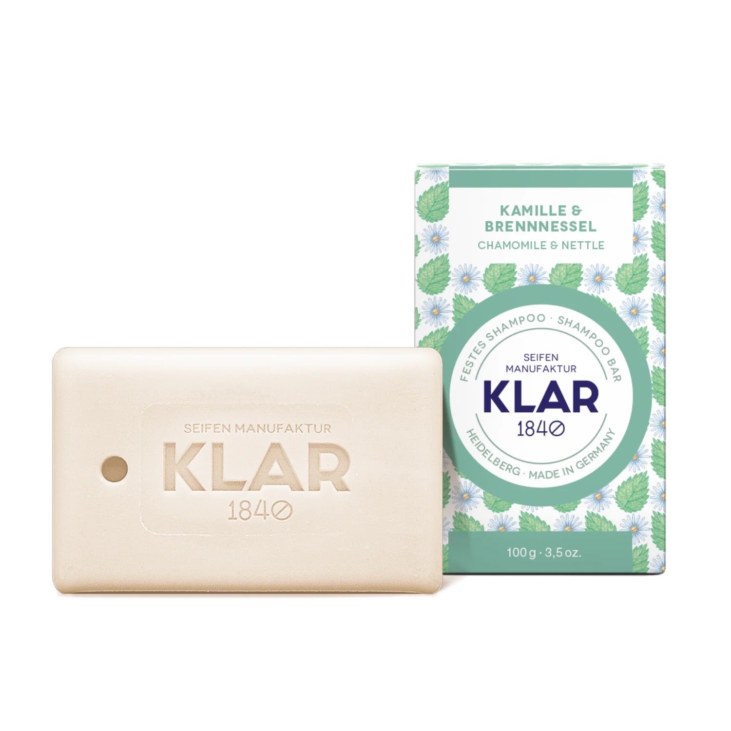 Kamille & Brennnessel 100g (für störrisches Haar) - festes Shampoo